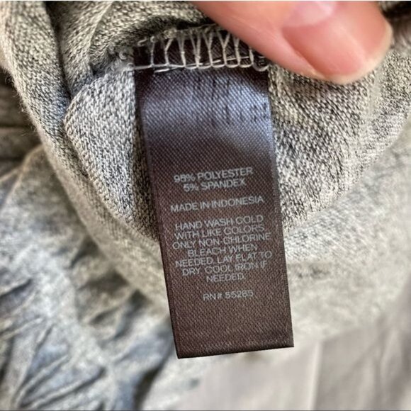 Express Fringe Ruched Racerback Heathered Gray Dress - Picture 10 of 12